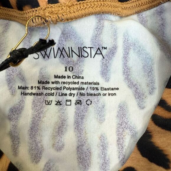 Swiminista Kids Swim heavenly RashGuard leopard top size 10 NWT - Picture 3 of 4